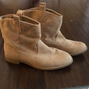 Tan suede booties